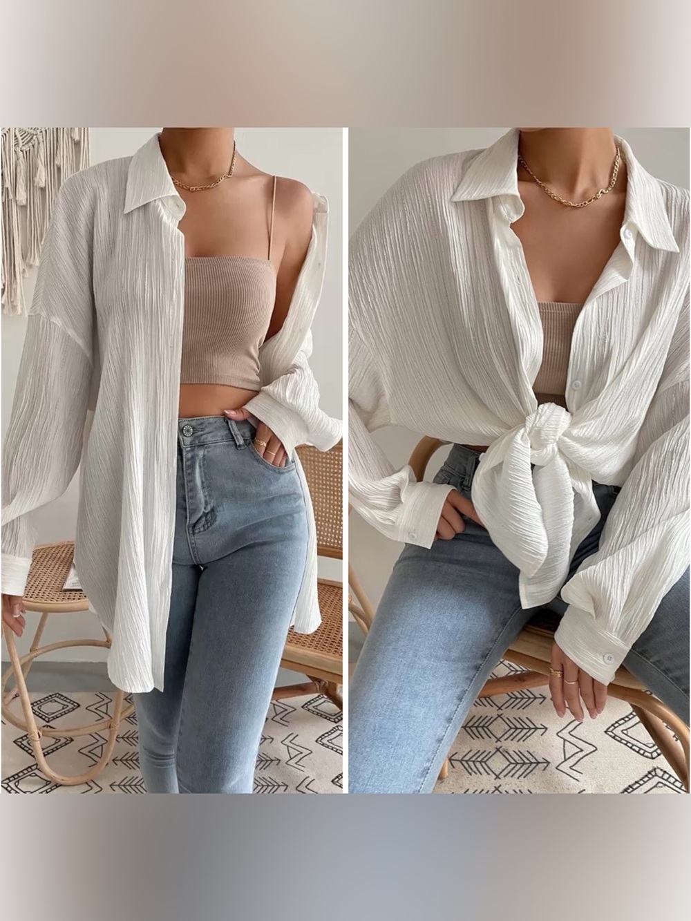 💫SHEIN💫 **2XL/16**Textured Button up blouse